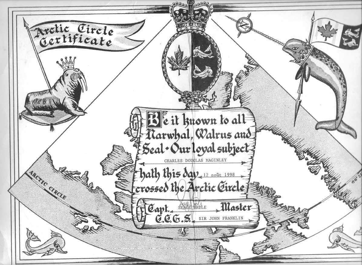 Arctic Circle Certificate Charles Douglas Maginley, 19292020